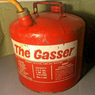 Vintage Eagle Gasser 5 Gallon Galvanized Metal Gas Can 2