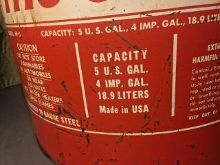 Vintage Eagle Gasser 5 Gallon Galvanized Metal Gas Can 3