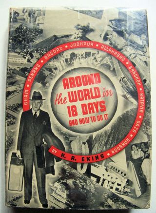 1936 Signed 1st Ed.  Around The World In 18 Days By H.  R.  Ekins W/signed Letter