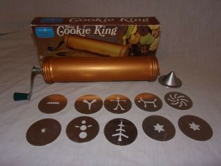 Vintage Deluxe Cookie King Spritz Press Nordic Ware Usa Crank Decorator