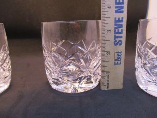 3 Cut Etched Glass Crystal Tumblers Scotch Whiskey Glasses Vintage 5