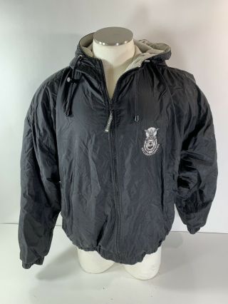Vintage Department Of The Air Force Security Police Forces Black Jacket Coat Xl
