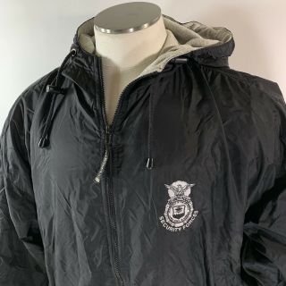 Vintage Department of the Air Force Security Police Forces Black Jacket Coat XL 2