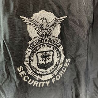 Vintage Department of the Air Force Security Police Forces Black Jacket Coat XL 3