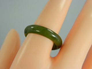 Vintage Green Jade 6 Mm Ring/band Size 9.  5