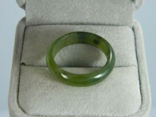 Vintage GREEN JADE 6 mm Ring/Band size 9.  5 2