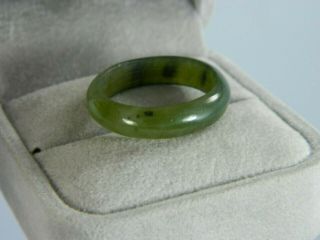 Vintage GREEN JADE 6 mm Ring/Band size 9.  5 3