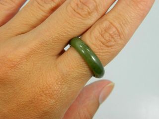 Vintage GREEN JADE 6 mm Ring/Band size 9.  5 4