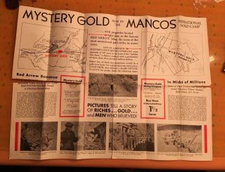 Vintage Mancos Gold Mystery Gold Mining Company Brochure Poster Colorado