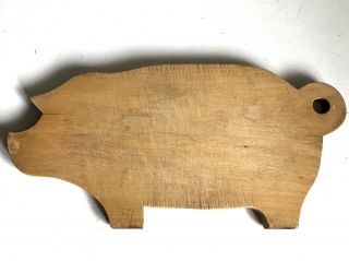 Pig Cutting Board Wood 16” Vtg Primitive Farmhouse Country Kitchen Folk Art