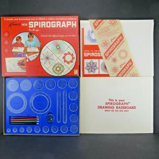 Vintage Kenner Spirograph 401 Art Set Toy Blue 1967,  Complete Board Paper