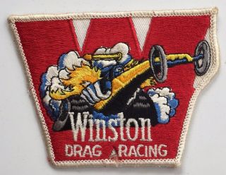 Vintage 1970’s Old Stock / 4.  25” Winston Drag Racing Rail Car Patch