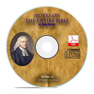 Notes On The Entire Bible,  John Wesley,  Bible Commentary Study Book Cd H16