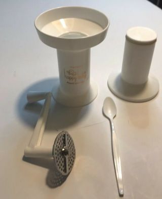 Vintage Happy Baby Food Grinder And Instructions