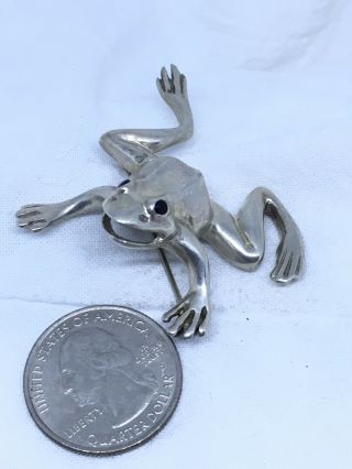 Vtg Sterling Silver Frog Brooch Pin 13.  4g 31 - 31 2