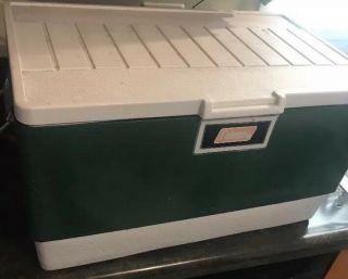 Vintage Coleman Cooler Metal Ice Box Camping Outdoor Fast Ship Gently