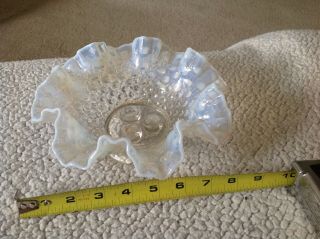 Vintage Fenton To Hobnail Opalescent Art Glass Three Hole Candle Bowl Holder