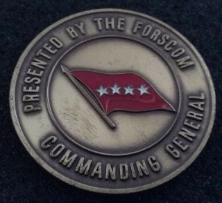 Vintage 4 Star General Army Foscom Us Army Forces Command Cmdr Challenge Coin
