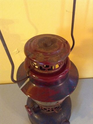 Vintage American Gas Machines AGM Red Blue Camping Lantern W/ Coleman Globe 4
