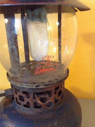 Vintage American Gas Machines AGM Red Blue Camping Lantern W/ Coleman Globe 7