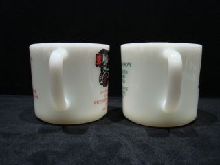 Set of 2 Fire King Anchor Hocking Vintage Steam Engine Farm Tractor Mugs 4