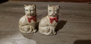 2 Vintage Cast Iron Bank Cats