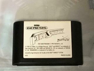 Sega Genesis Fire Shark Game Authentic Vintage