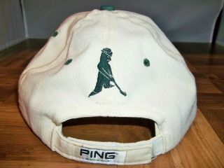 Mr.  Ping Golf Hat Cap Green Beige Unique Adjustable Vintage Made in USA 3