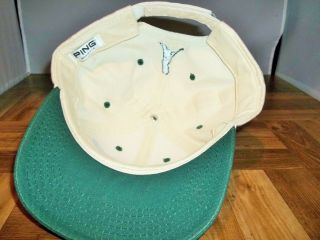 Mr.  Ping Golf Hat Cap Green Beige Unique Adjustable Vintage Made in USA 5