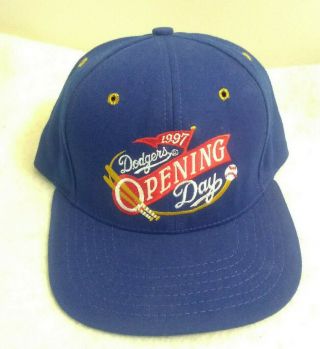 Vintage La Dodgers Opening Day 1997 Baseball Hat Snapback Promo Cap Made In Usa