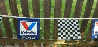Nos Vintage Valvoline Motor Oil Nascar Racing Flag Banner Pennant 20 Ft