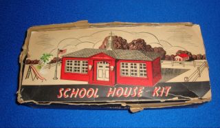 Vtg 1950,  S Plasticville By Bachmann O Scale School House Kit Sc - 4