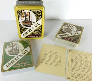 Vintage Robert E.  Lee Riverboat Playing Cards In A Tin Box