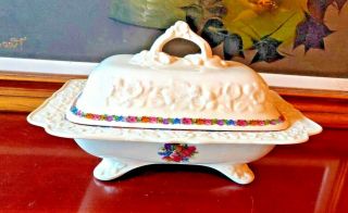 Vintage Crown Ducal Gainsborough Charm Footed & Covered Serving Casserole / Bowl