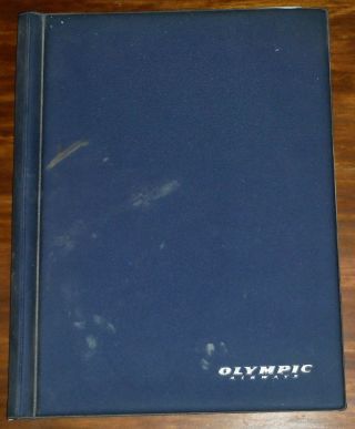 Olympic Airways Vintage Large Thick Plastic File Folder Case