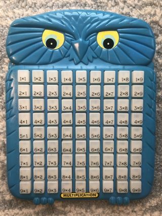 Vintage 1998 Magic Math Blue Owl Multiplication Educational Toy By Randtoy Inc