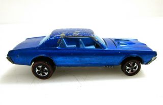 Vintage 1967 Redline Hot Wheels Blue Custom Cougar
