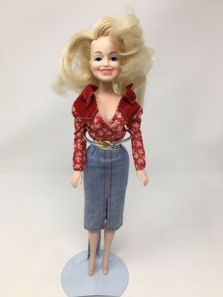 Vintage 1970s Era Dolly Parton Doll,  Eegee Co.  With Barbie Dress