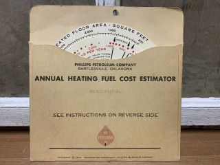 Vintage Phillips 66 Philgas Fuel Cost Estimator 1960s Paper Advertising Display