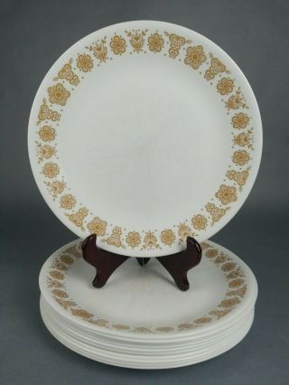 12pc Dinner Plates Butterfly Gold Corelle Vintage