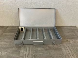 Brumberger Slide Box - Vintage - Metal Storage Box - Gray