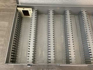 Brumberger Slide Box - Vintage - Metal Storage Box - Gray 2