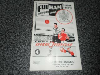 Fulham V Airdrieonians 