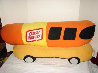 Vintage Huge Oscar Mayer Wienermobile Pillow Stuffed Toy 3 Foot Long Advertising