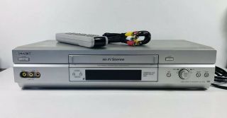Sony Slv - N750 Vcr Video Cassette Recorder Vhs Player W/ Remote 4 Head Hifi
