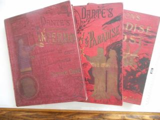 Three 1901 Gustave Dore Illustrated Works: Dante 2 Vol.  & Milton 