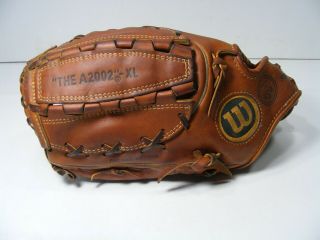 Vintage Wilson The A2002 Xl Left Hand Throw Baseball Glove Usa Dual Hinge
