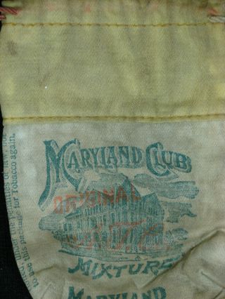 Antique Maryland Club Mixture American Tobacco Sack Vintage 1890s