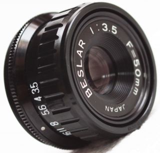 Vintage Beslar 50mm F/3.  5 Enlarging Lens M39 Mount With Retaining Ring