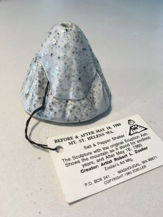 Vintage Mt St Helens Volcano Made With Ash Salt & Pepper Shaker